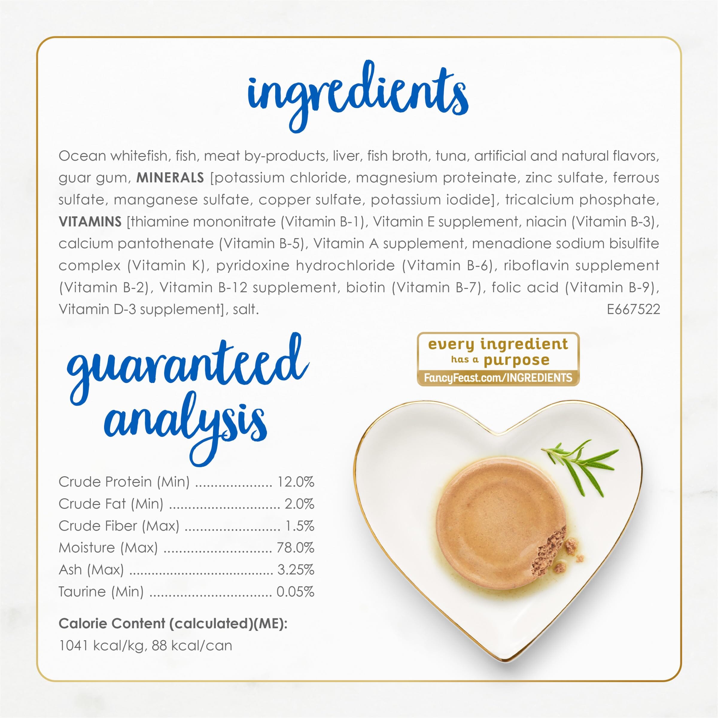 Purina Fancy Feast Classic Seafood Tuna Salmon Whitefish and Cod Canned Cat Food - Variety Pack - 3 Oz - Case of 12 - 2 Pack