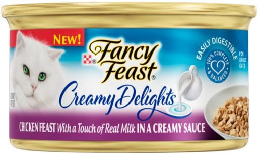 Purina Fancy Feast Creamy Delights Grilled Chicken with Real Milk Pate Canned Cat Food - 3 Oz - Case of 24