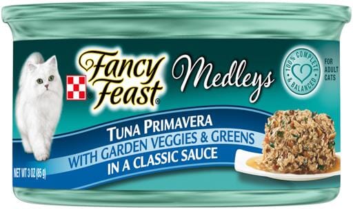 Purina Fancy Feast Elegant Medley's Tuna Primavera with Garden Greens Canned Cat Food - 3 Oz - Case of 24