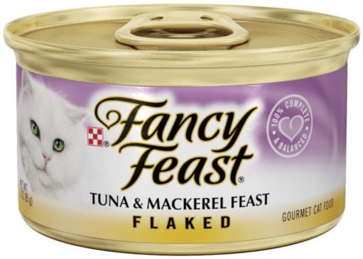Purina Fancy Feast Flaked Tuna and Mackeral Feast Canned Cat Food - 3 Oz - Case of 24