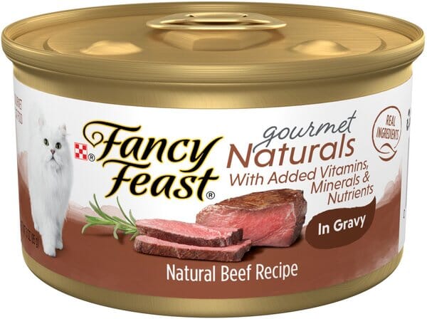 Purina Fancy Feast Gourmet Naturals Beef in Gravy with Vitamins and Minerals Canned Cat Food - 3 Oz - Case of 12