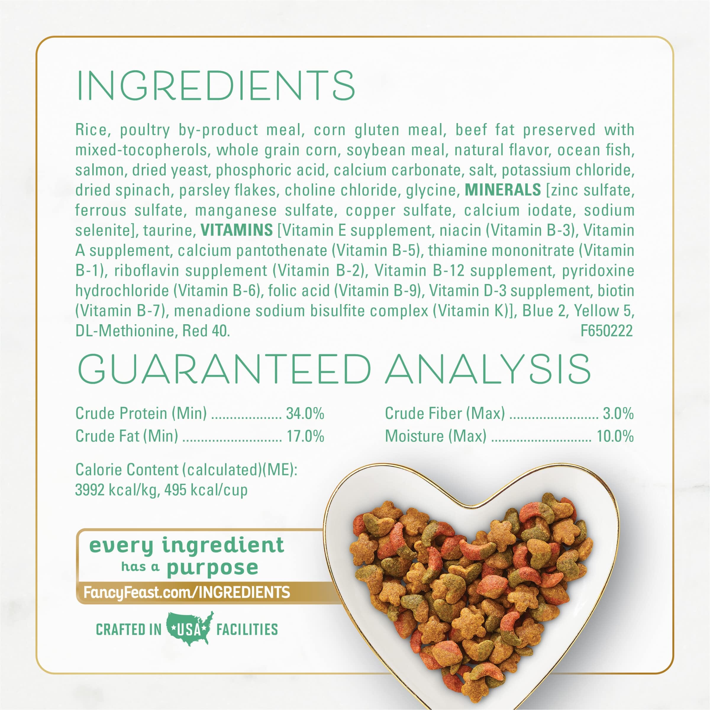 Purina Fancy Feast Gourmet Naturals Oceanfish and Salmon with Garden Greens Dry Cat Food - 7 Lbs - Case of 4