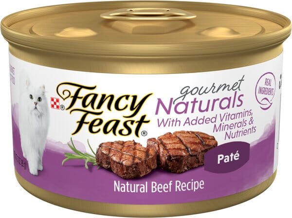 Purina Fancy Feast Gourmet Naturals Tender Beef Pate with Vitamins and Minerals Canned Cat Food - 3 Oz - Case of 12