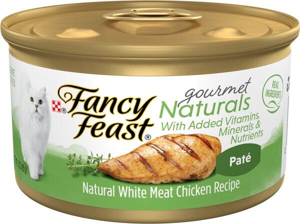 Purina Fancy Feast Gourmet Naturals White Meat Chicken Pate with Vitamins and Minerals Canned Cat Food - 3 Oz - Case of 12