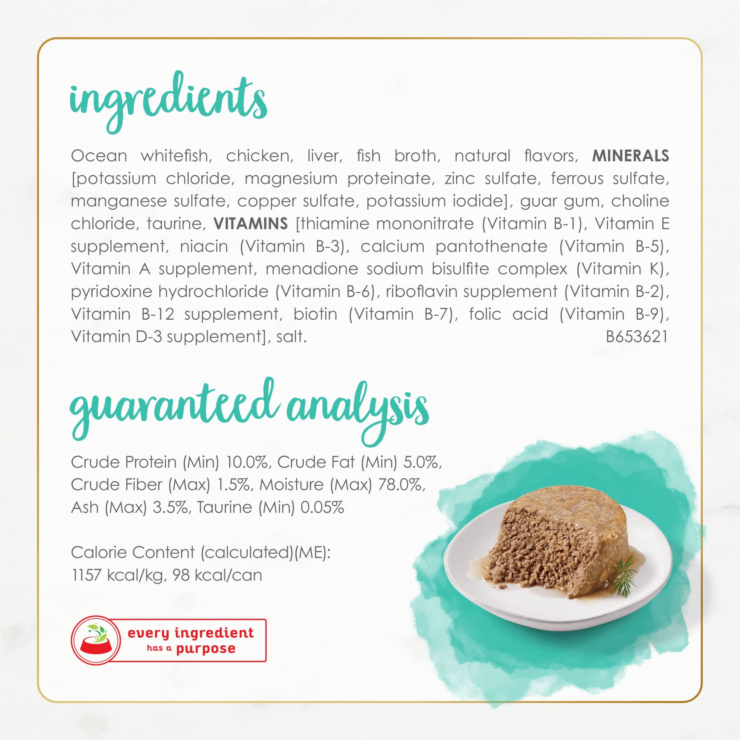 Purina Fancy Feast Gourmet Naturals Whitefish Pate with Vitamins and Minerals Canned Cat Food - 3 Oz - Case of 12