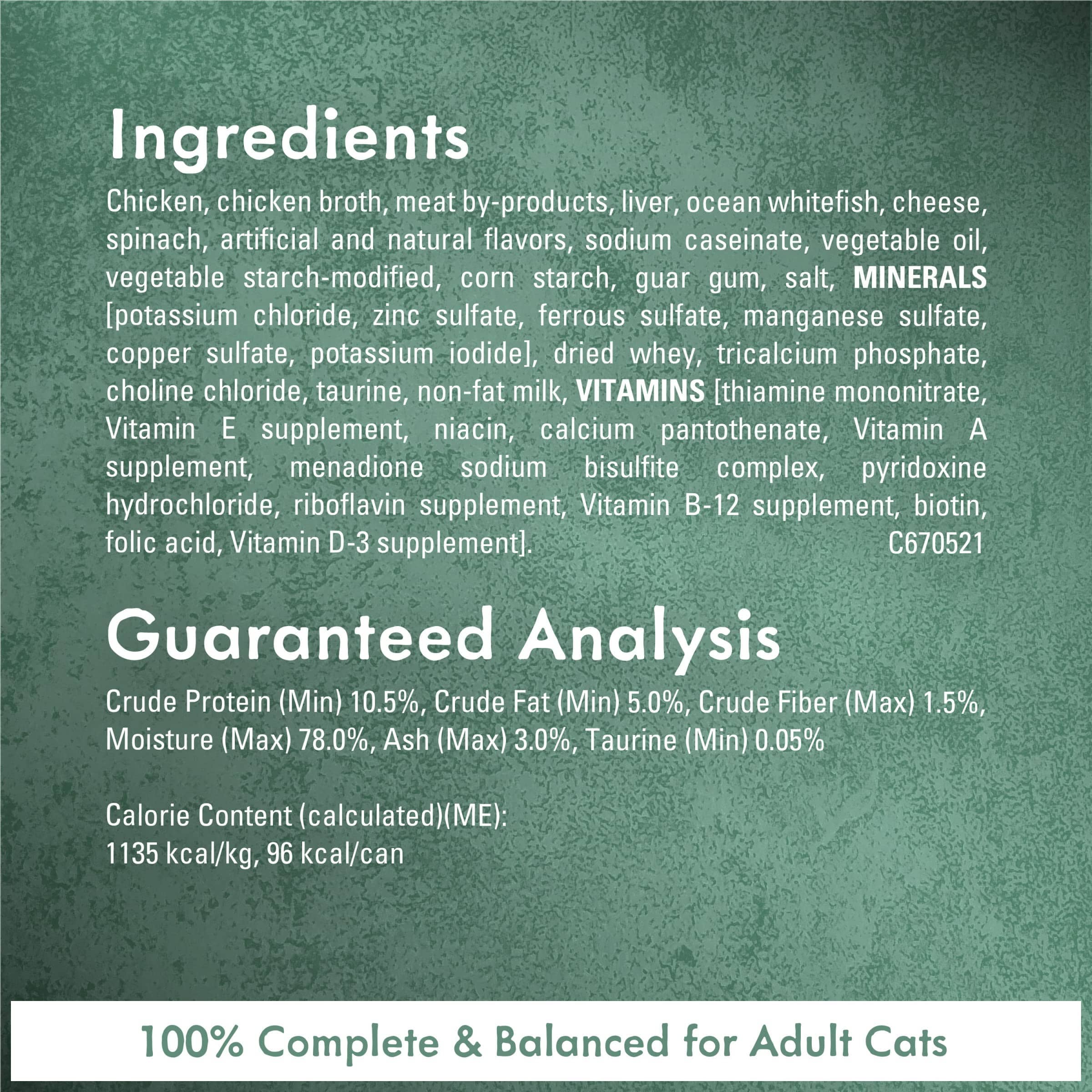 Purina Fancy Feast Medley's Chicken with Cheese with Spinach Pate Canned Cat Food - 3 Oz - Case of 24