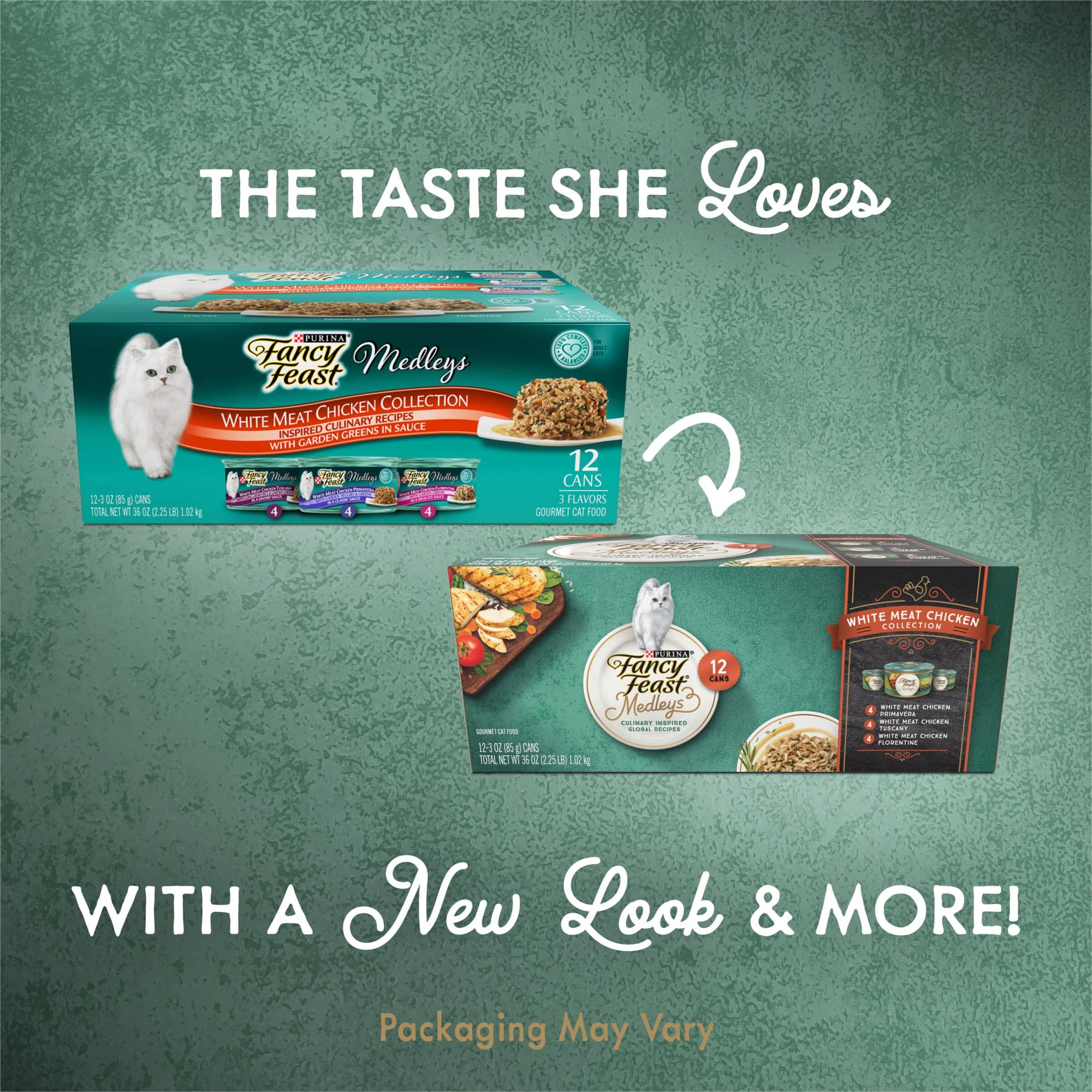 Purina Fancy Feast Medley's White Meat Chicken Collection in various Sauces Canned Cat Food - Variety Pack - 3 Oz - Case of 12 - 2 Pack