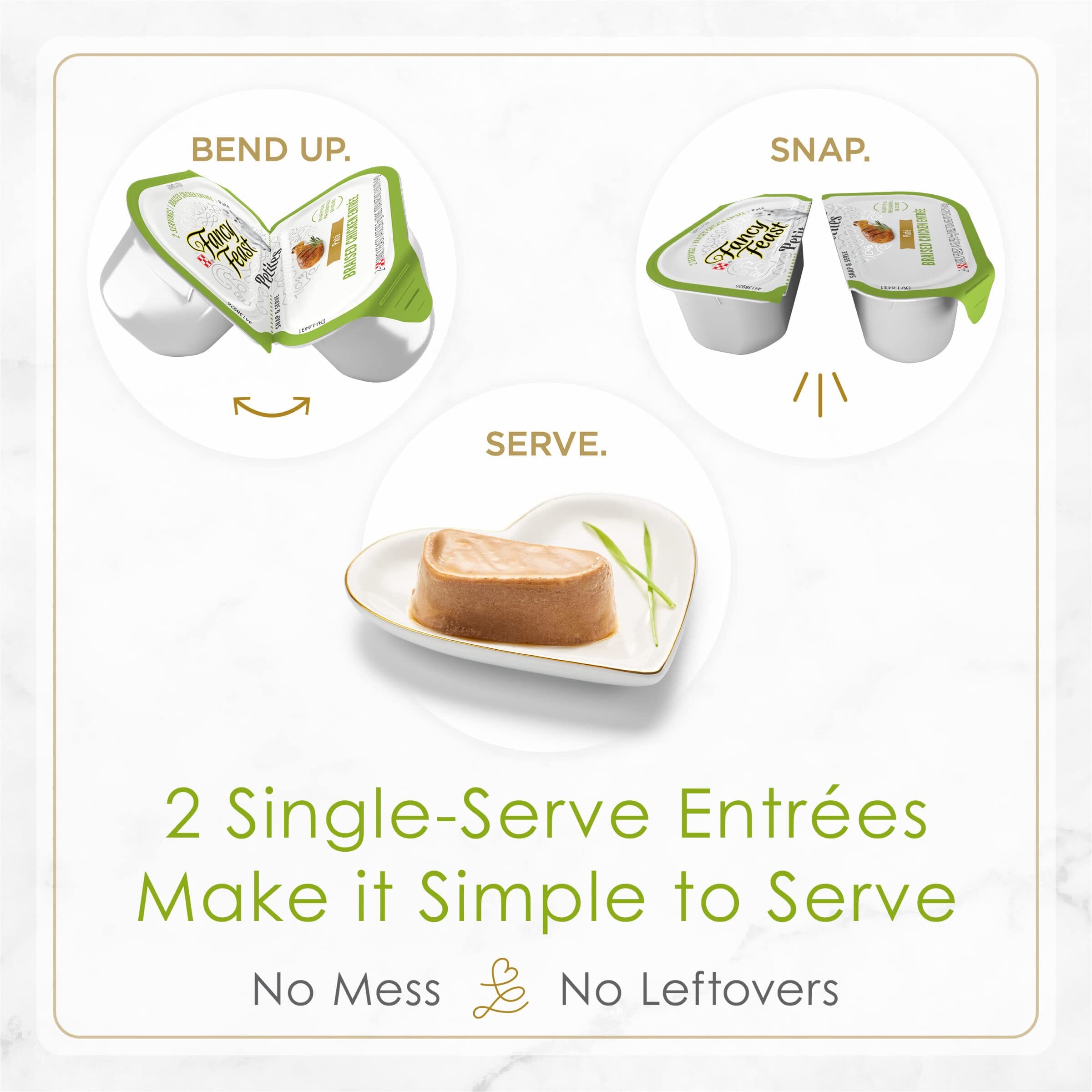 Purina Fancy Feast Petites Braised Chicken Entrée Pate Wet Cat Food Trays - 2.8 Oz - Case of 12