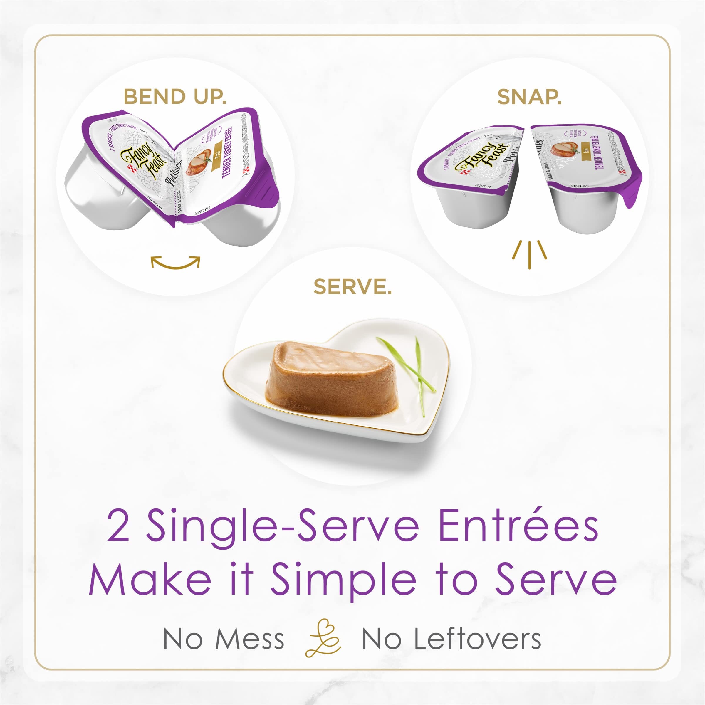 Purina Fancy Feast Petites Roasted Turkey Pate Entrée Wet Cat Food Trays - 2.8 Oz - Case of 12