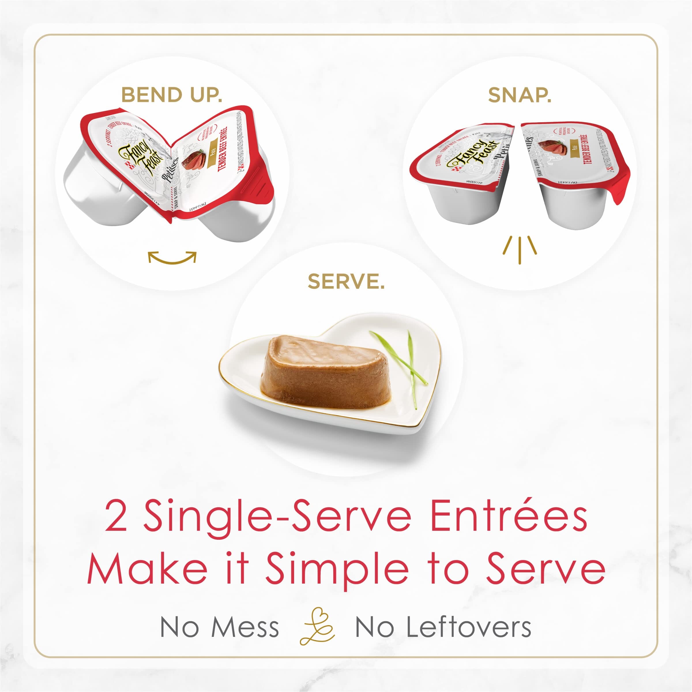 Purina Fancy Feast Petites Tender Beef Beef Pate Entrée Wet Cat Food Trays - 2.8 Oz - Case of 12