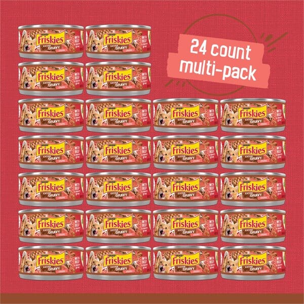 Purina Friskies Extra Gravy Chunky Beef Canned Cat Food - 5.5 Oz - Case of 24