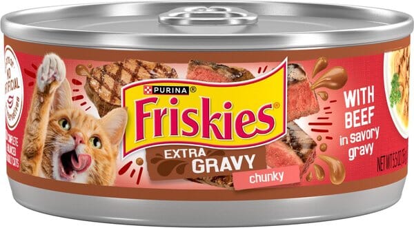 Purina Friskies Extra Gravy Chunky Beef Canned Cat Food - 5.5 Oz - Case of 24