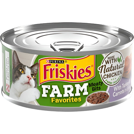 Purina Friskies Farm Favorites Chicken and Turkey with Carrots in Gravy Canned Cat Food - 5.5 Oz - Case of 24