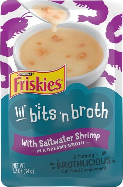 Purina Friskies Lil' Sluprises Compliments Saltwater Shrimp in Puree Wet Cat Food or Topper - 1.2 Oz - Case of 16