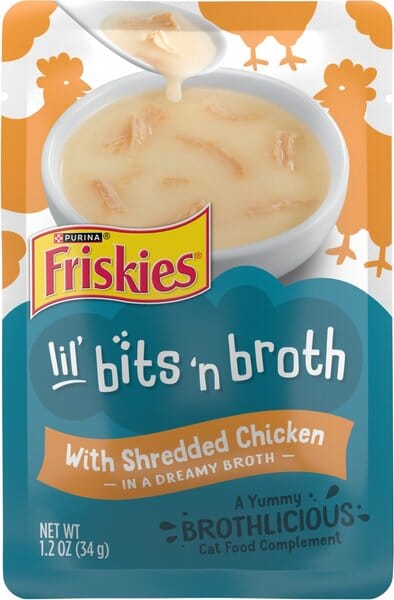 Purina Friskies Lil' Sluprises Compliments Shredded Chicken in Puree Wet Cat Food or Topper - 1.2 Oz - Case of 16