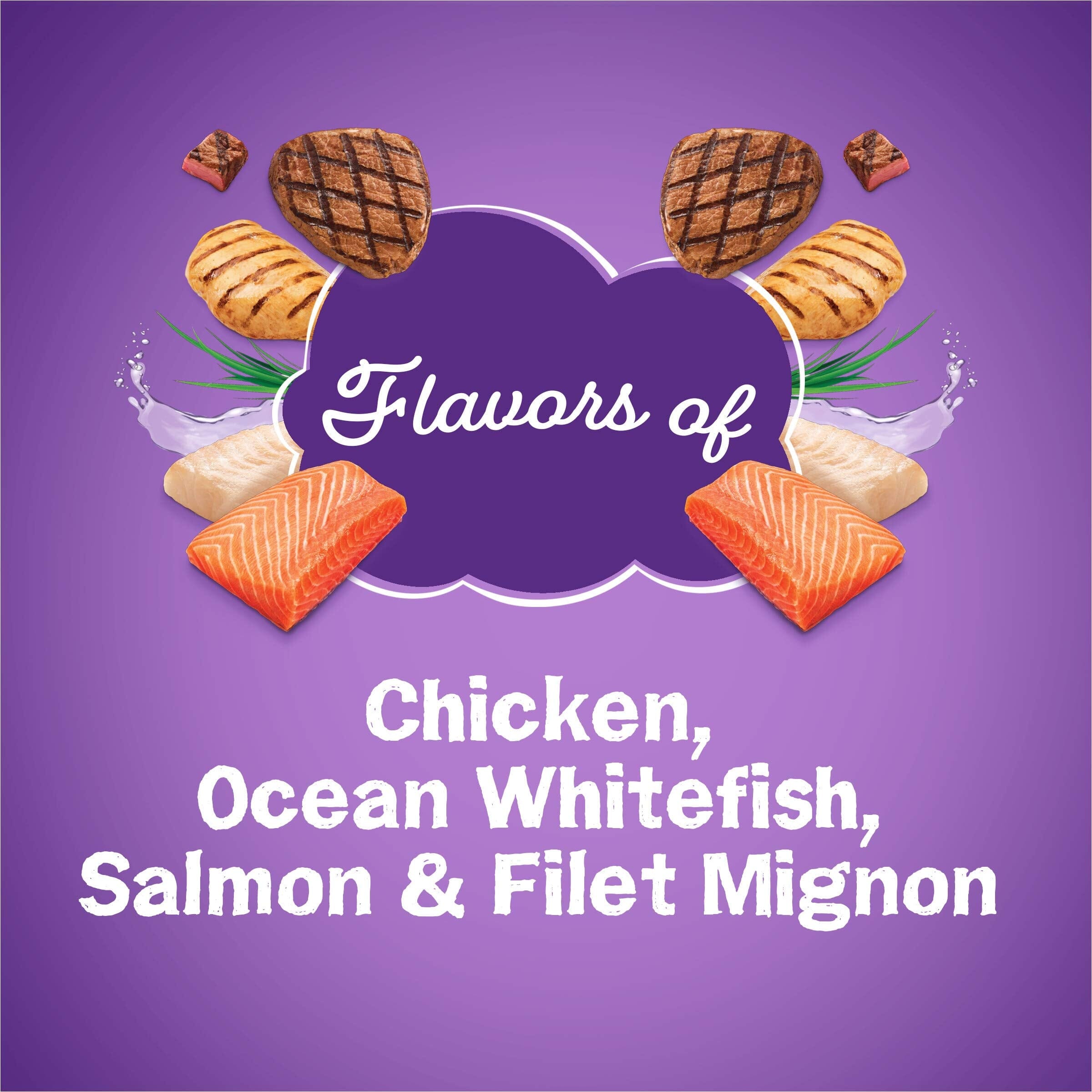 Purina Friskies Ocean Favorites Surfin' and Turfin' Whitefish Salmon and Filet Mignon Beef Dry Cat Food - 3.15 Lbs - Case of 4