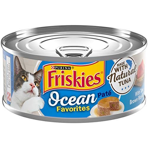 Purina Friskies Ocean Favorites Tuna Peas and Brown Rice Pate Canned Cat Food - 5.5 Oz - Case of 24