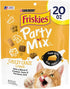Purina Friskies Party Mix Cheesey Craze Chedder Swiss and Monterey Jack Crunchy Cat Treats - 20 Ounce - Case of 3