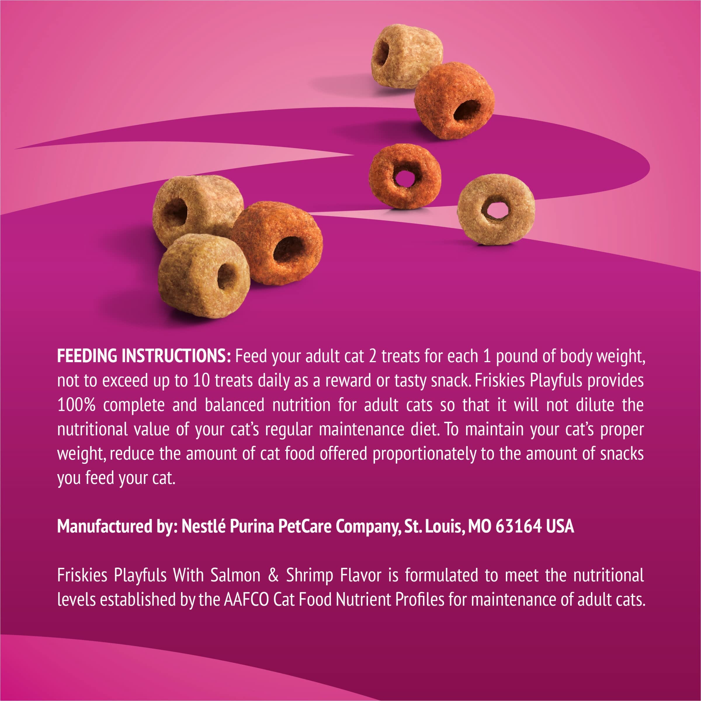 Purina Friskies Playfuls Salmon and Shrimp Crunchy Cat Treats - 2.1 Oz - Case of 10