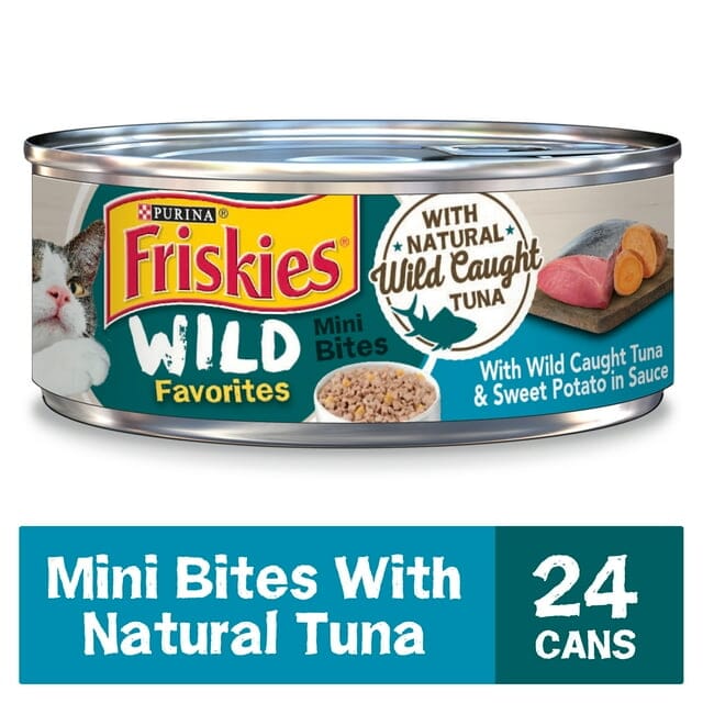 Purina Friskies Wild Tuna and Sweet Potato Canned Cat Food - 5.5 Oz - Case of 24