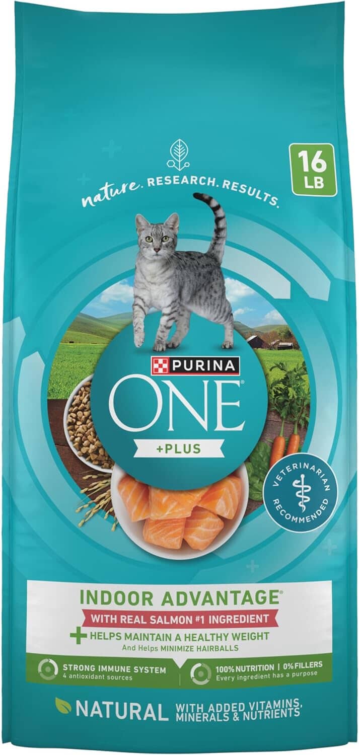 Purina One + Plus Indoor Advantage Healthy Weight and Immune Support Salmon Dry Cat Food - 16 Lbs