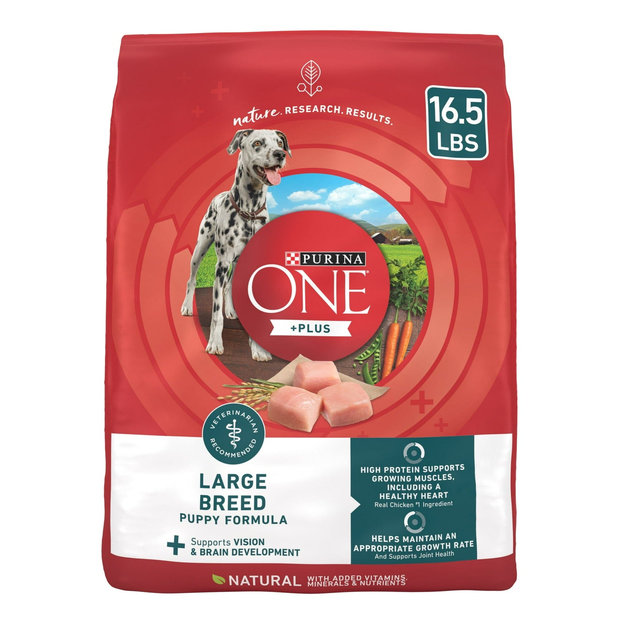 Purina One + Plus SmartBlend High-Protein Muscle and Heart Large-Breed Puppy Dry Dog Food - 16.5 Lbs