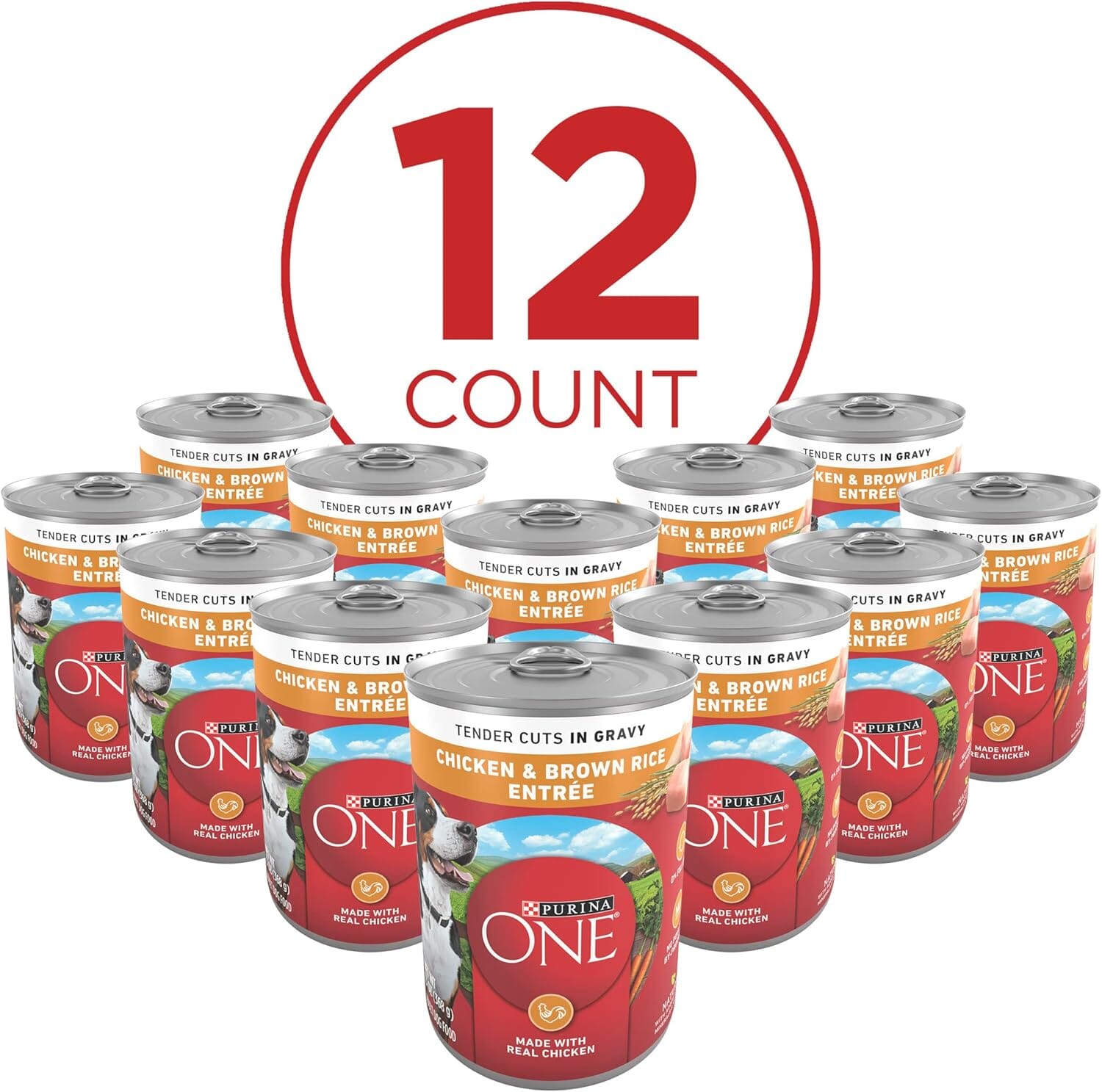Purina One SmartBlend Tender Cuts in Gravy Chicken and Brown Rice Canned Dog Food - 13 Oz - Case of 12