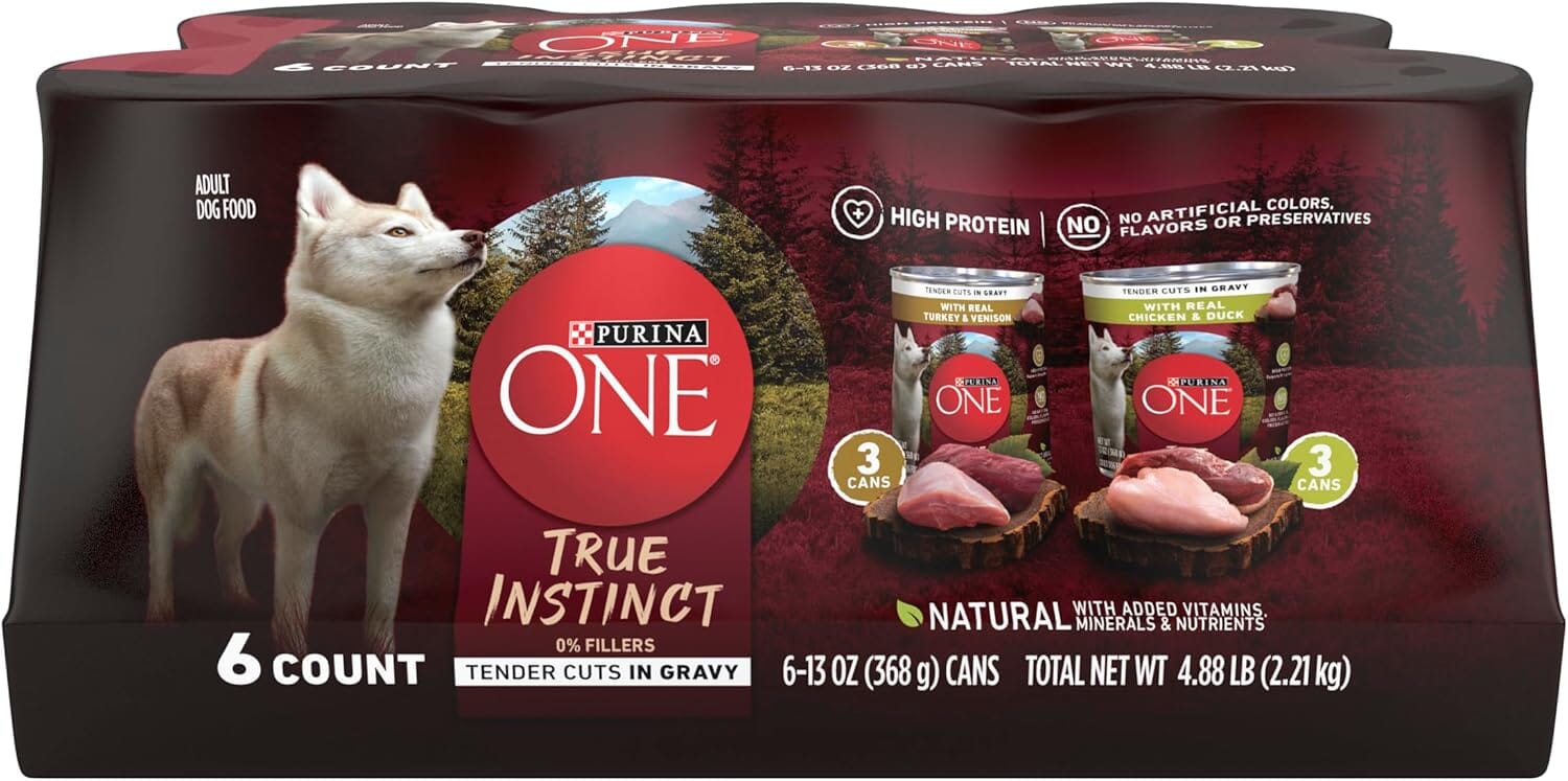 Purina One SmartBlend Tender Cuts in Gravy Turkey Chicken Duck and Venison Canned Cat Food - Variety Pack - 13 Oz - Case of 6 - 2 Pack