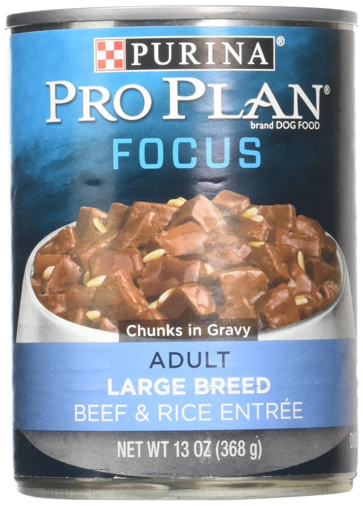 Purina Pro Plan Beef and Rice Chunks in Gravy Adult Large-Breed Canned Dog Food - 13 Oz - Case of 12