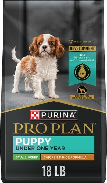 Purina Pro Plan Chicken and Rice Formula Small-Breed Puppy Dry Dog Food - 18 Lbs