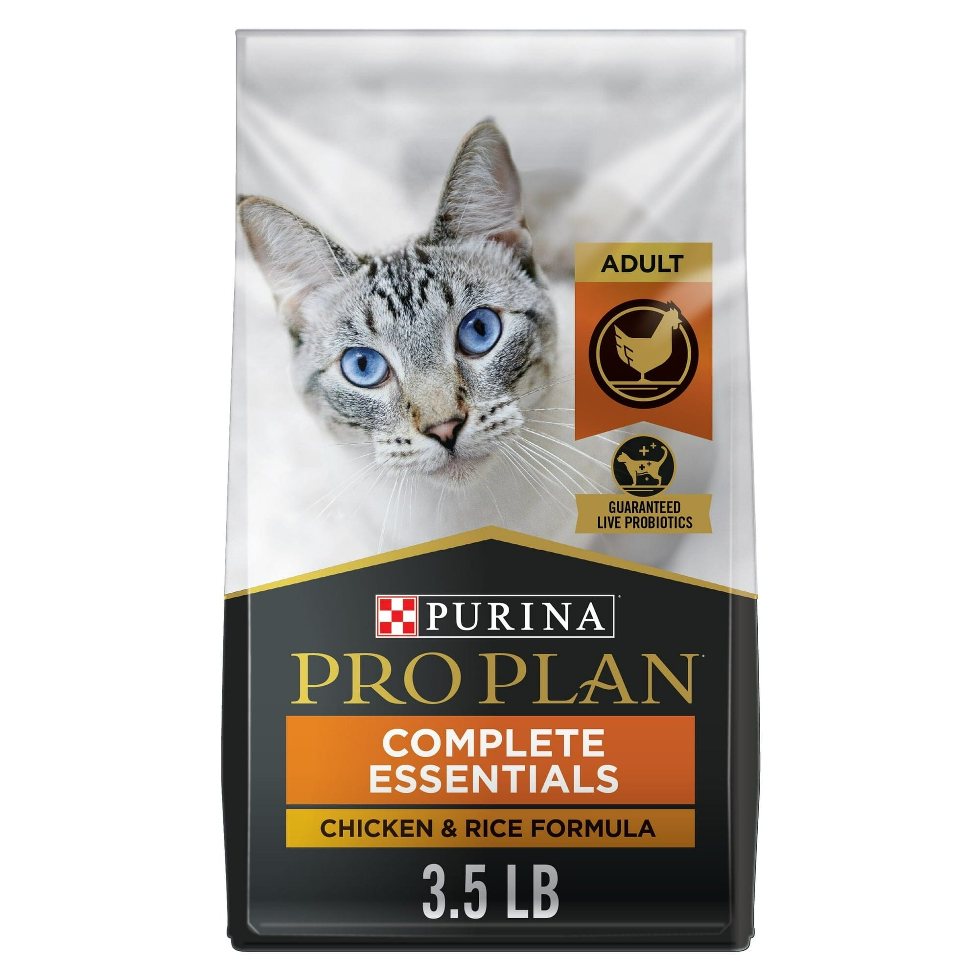Purina Pro Plan Complete Essentials Chicken and Rice Adult Dry Cat Food - 3.5 Lbs - Case of 6