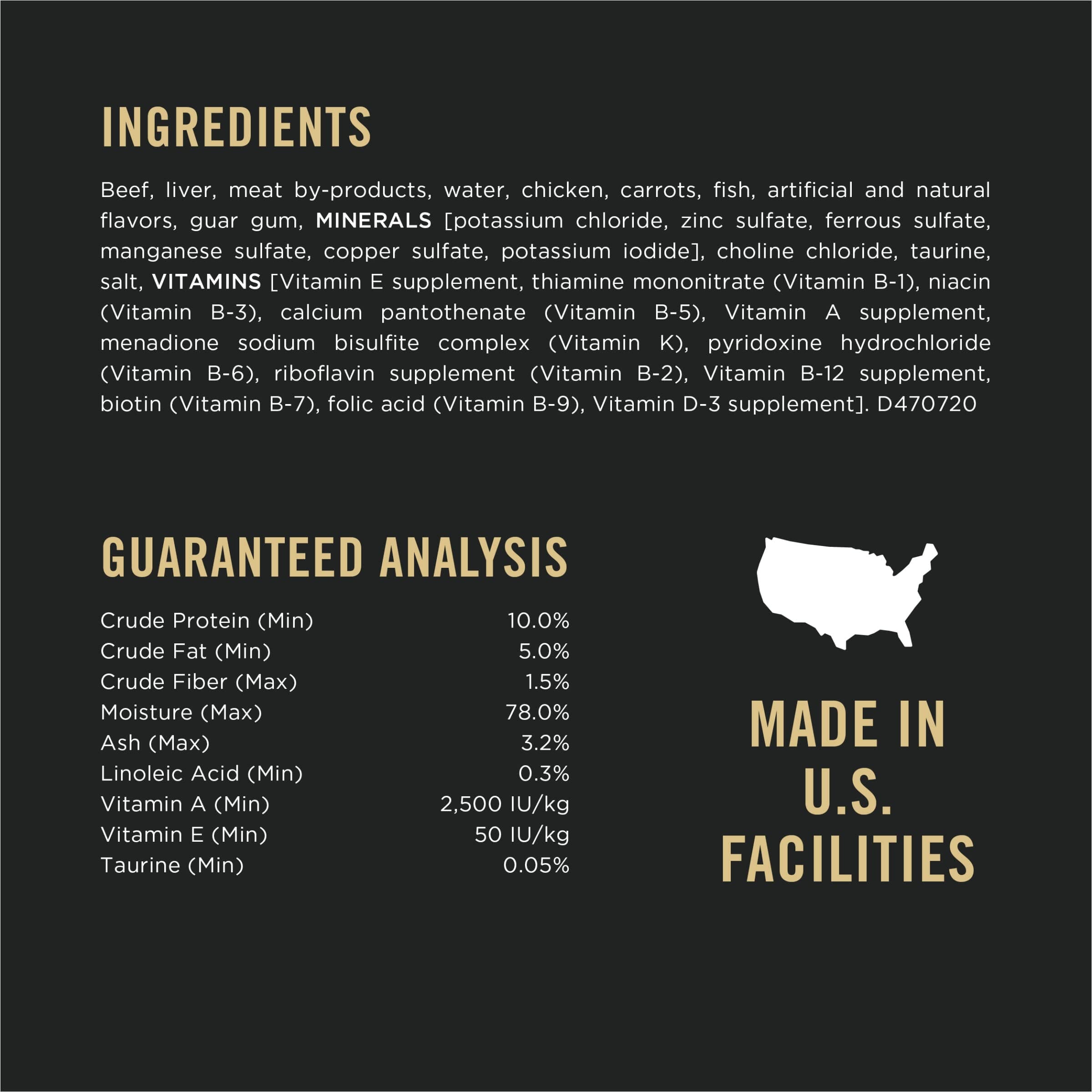 Purina Pro Plan Complete Essentials Grain-Free Classic Beef and Carrots Pate Entrée Canned Cat Food - 3 Oz - Case of 24