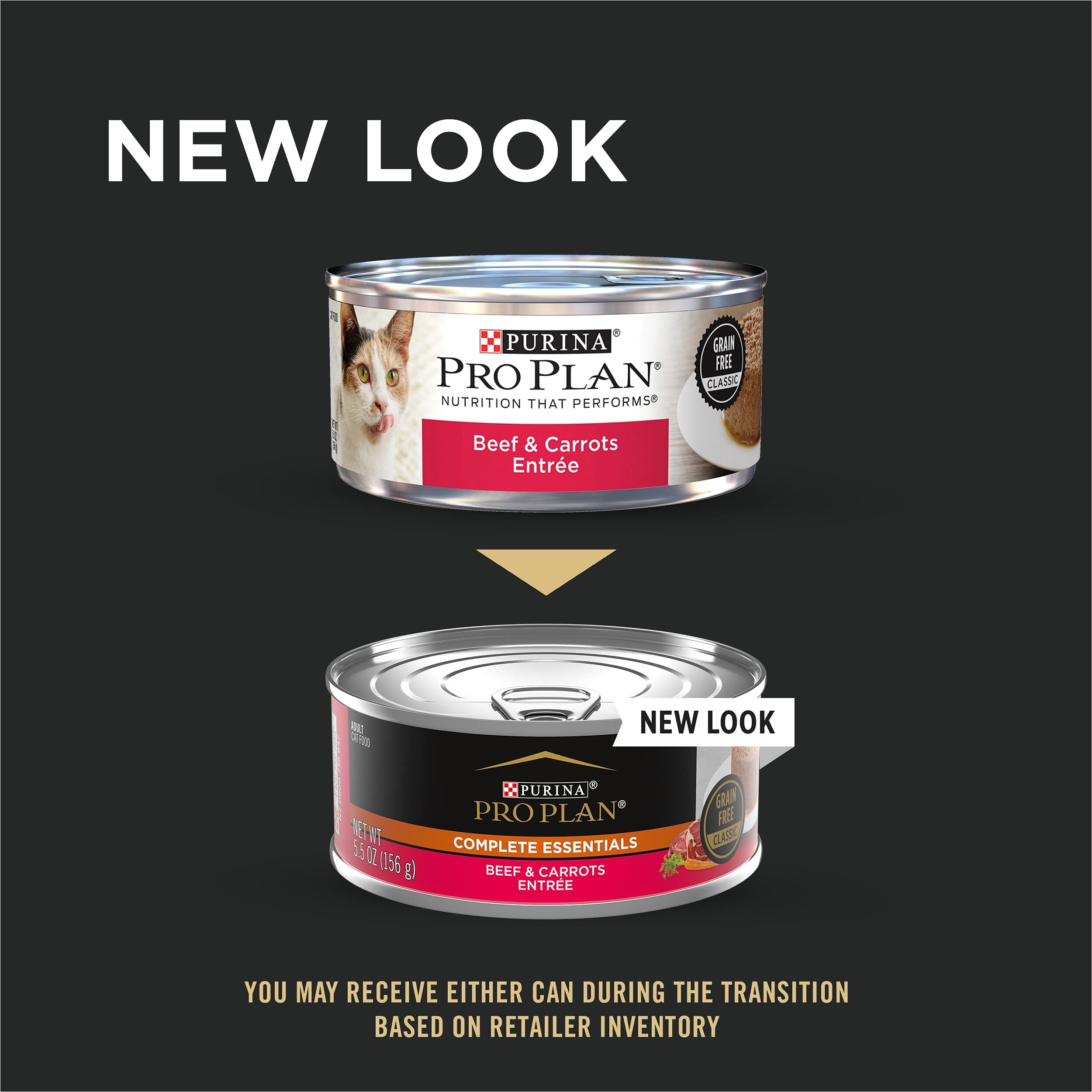 Purina Pro Plan Complete Essentials Grain-Free Classic Beef and Carrots Pate Entrée Canned Cat Food - 5.5 Oz - Case of 24