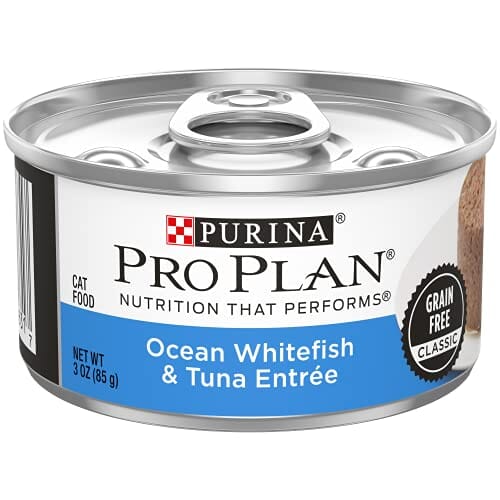 Purina Pro Plan Grain-Free Classic Whitefish and Tuna Pate Entrée Canned Cat Food - 3 Oz - Case of 24