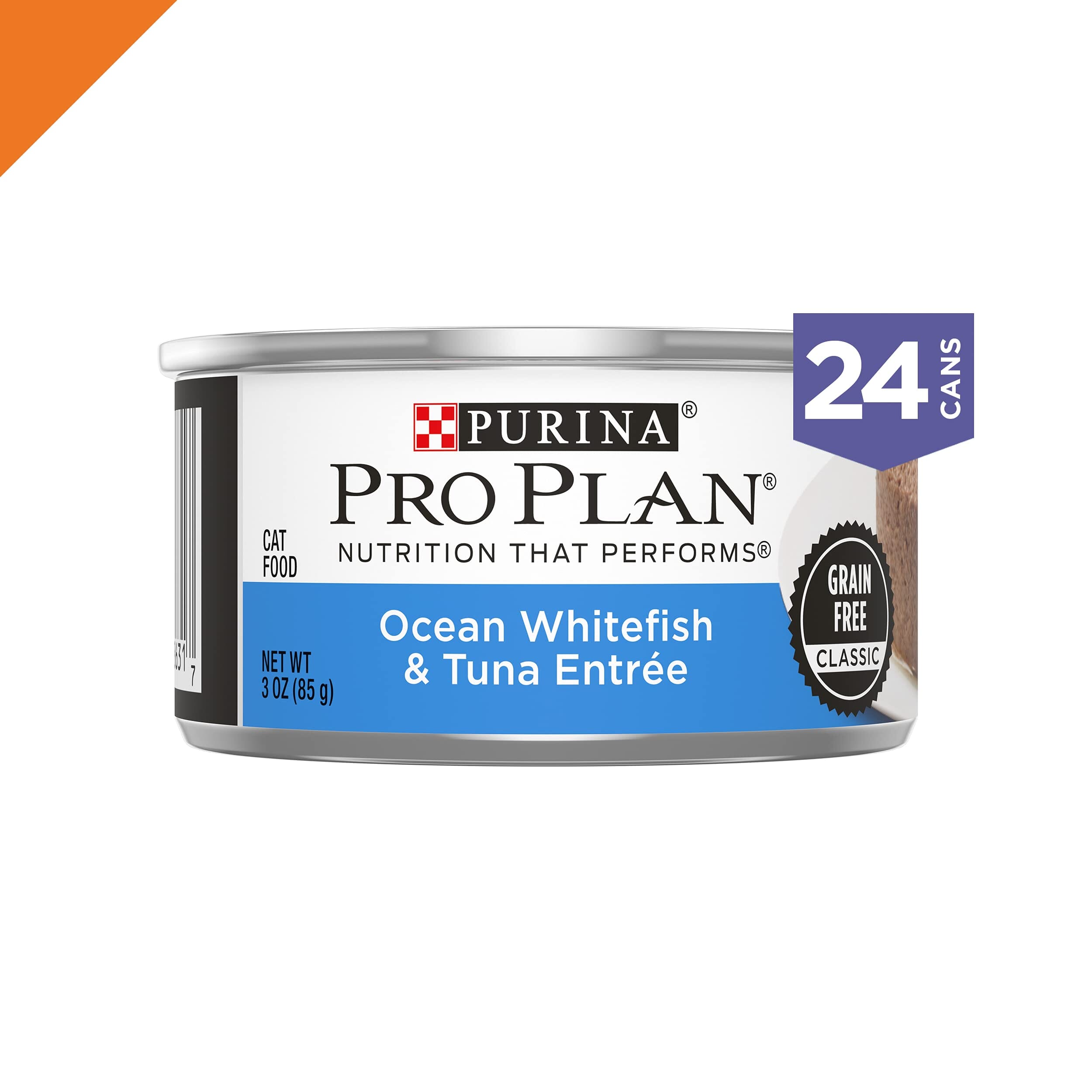 Purina Pro Plan Grain-Free Classic Whitefish and Tuna Pate Entrée Canned Cat Food - 3 Oz - Case of 24