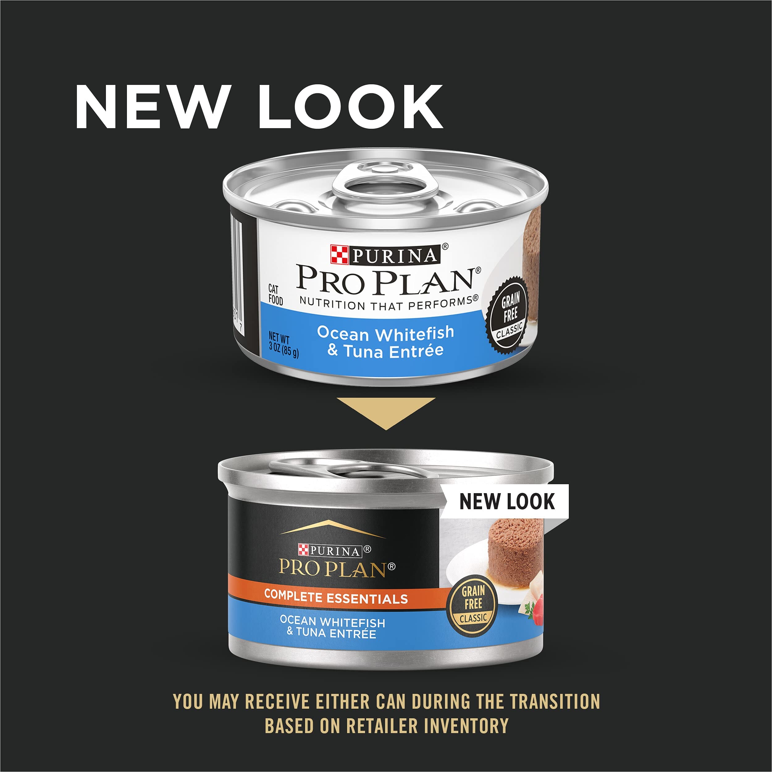 Purina Pro Plan Grain-Free Classic Whitefish and Tuna Pate Entrée Canned Cat Food - 3 Oz - Case of 24