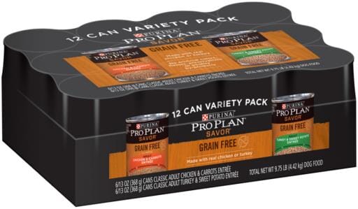Purina Pro Plan Grain-Free Pate Savor Grain-Free Chicken & Turkey Entrees Wet Dog Food Variety Pack