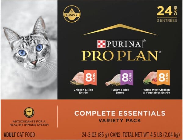 Purina Pro Plan Savor Chicken Turkey and Vegetables in Gravy Canned Cat Food - Variety Pack - 3 Oz - Case of 12 - 2 Pack