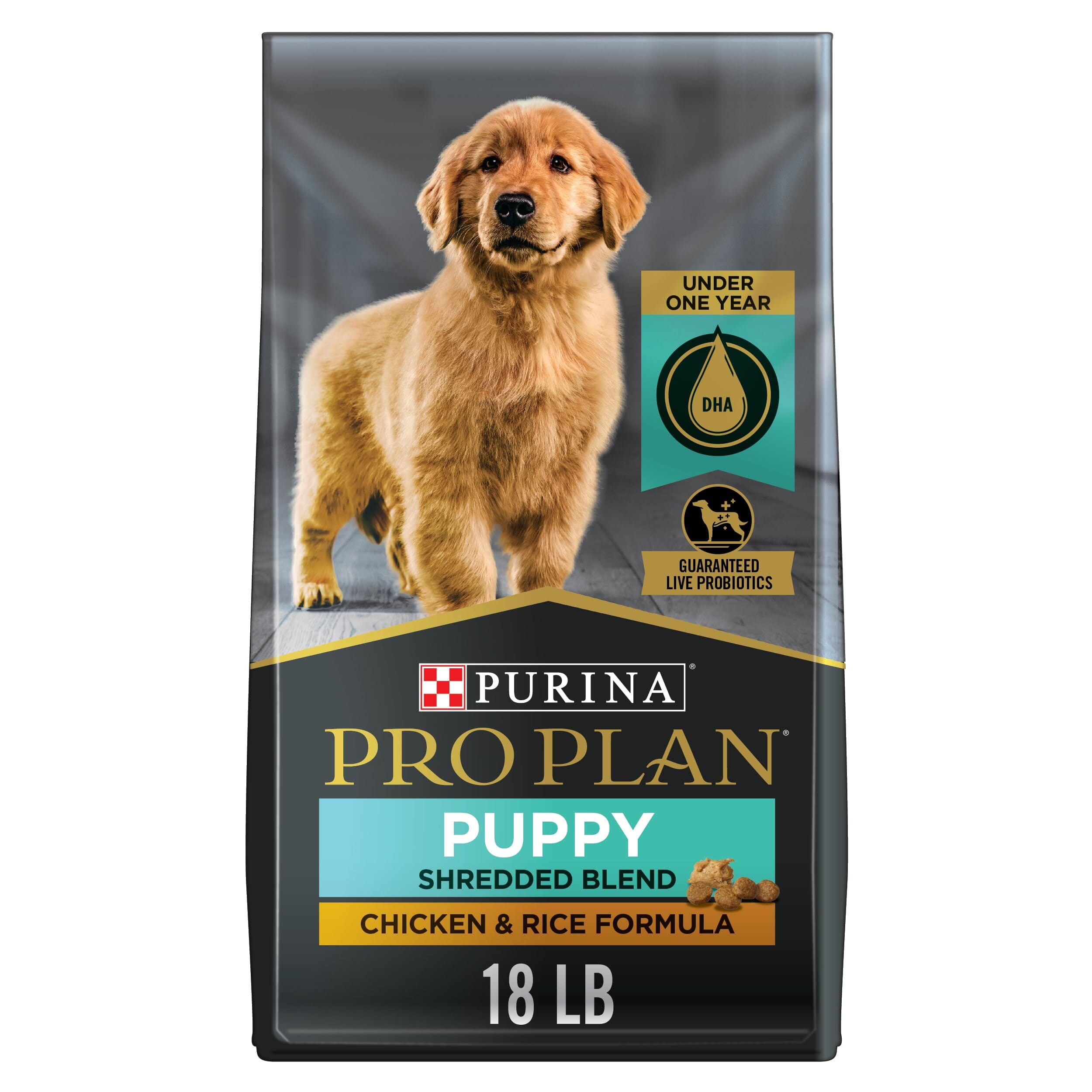 Purina Pro Plan Shredded Blend Chicken and Rice Puppy Formula Dry Dog Food - 18 Lbs