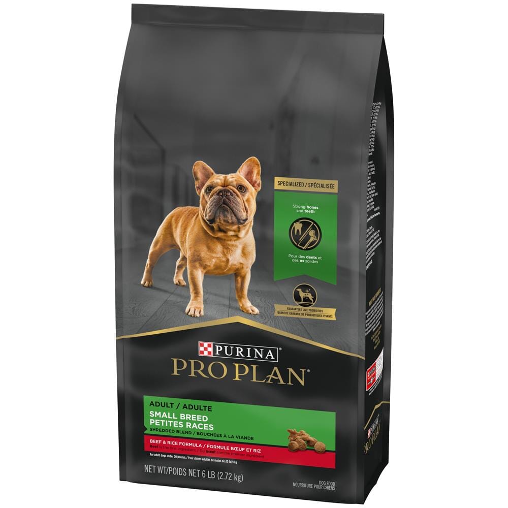 Purina Pro Plan Specialized Shredded Blend Beef & Rice Formula High Protein Small Breed Dry Dog Food