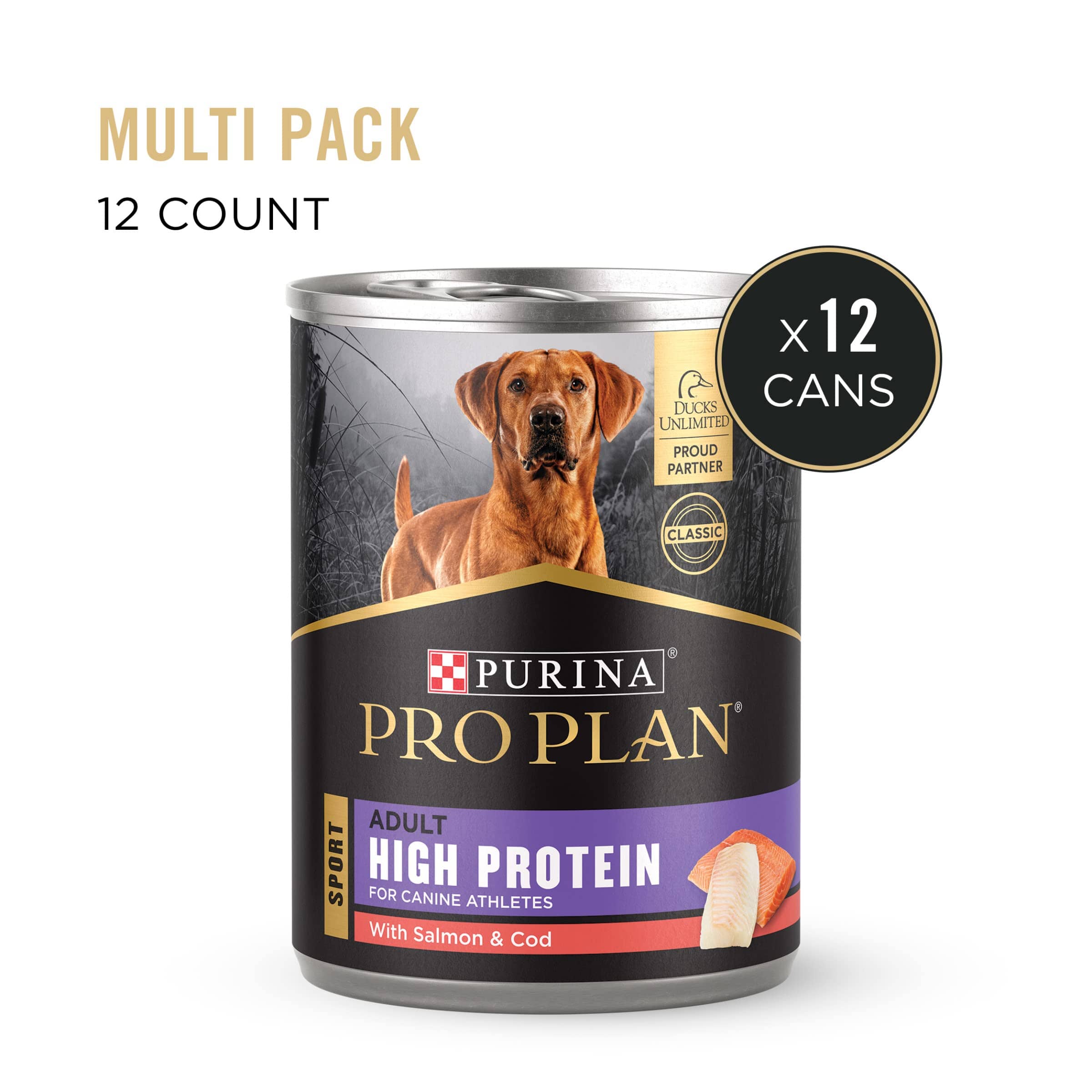 Purina Pro Plan Sport Classic High-Protein Salmon and Cod Entrée Canned Dog Food - 13 Oz - Case of 12