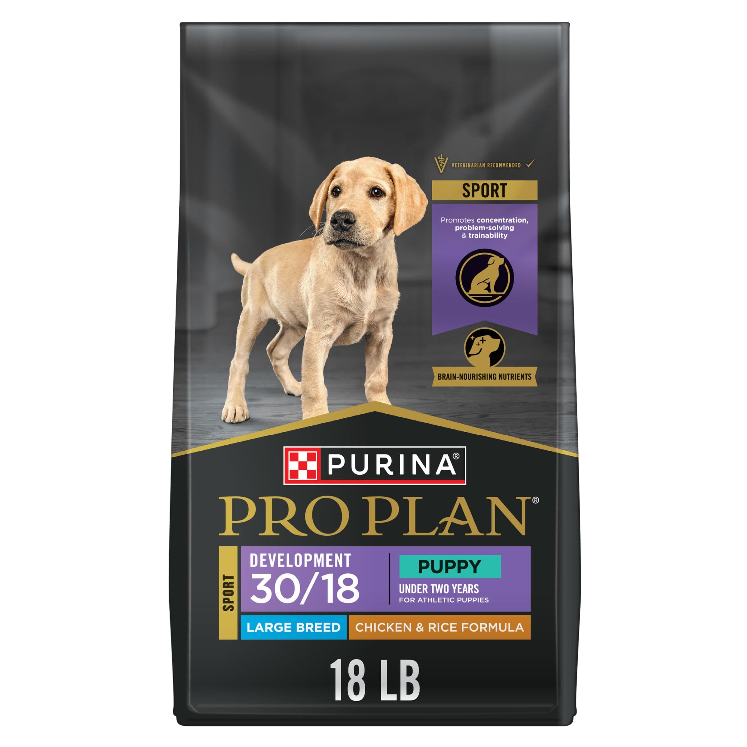 Purina Pro Plan Sport Development 30/18 High-Protein Chicken and Rice Puppy Large-Breed Dry Dog Food - 18 Lbs