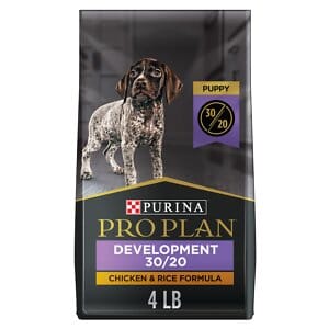 Purina Pro Plan Sport Development 30/20 High-Protein Chicken and Rice Puppy Formula Dry Dog Food - 4 Lbs - Case of 6