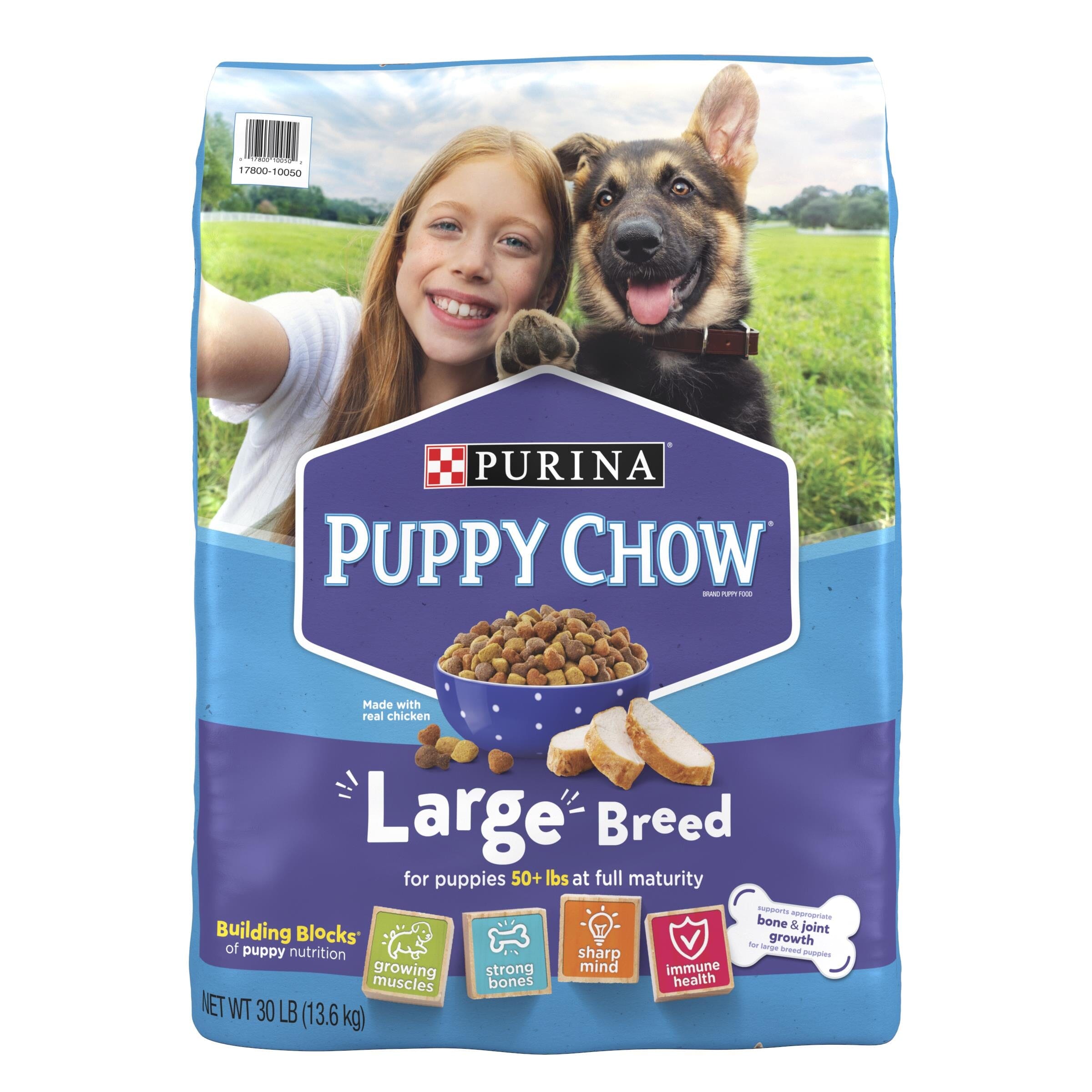 Purina Puppy Chow High-Protein Chicken Formula Large-Breed Puppy Dry Dog Food - 30 Lbs