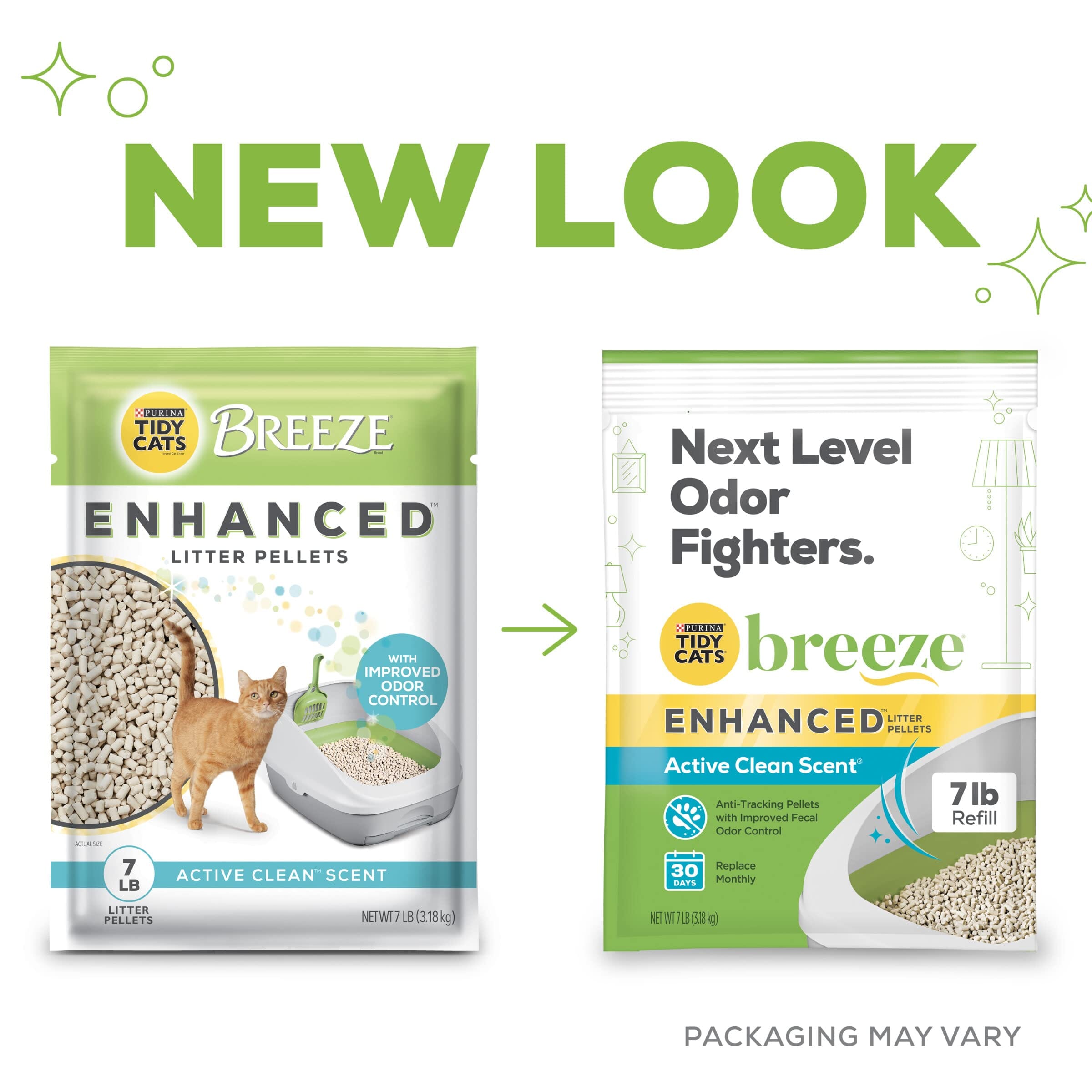 Purina Tidy Cats Breeze Active Clean Scented Non-Clumping Pellets Cat Litter - 7 Lbs - Case of 4