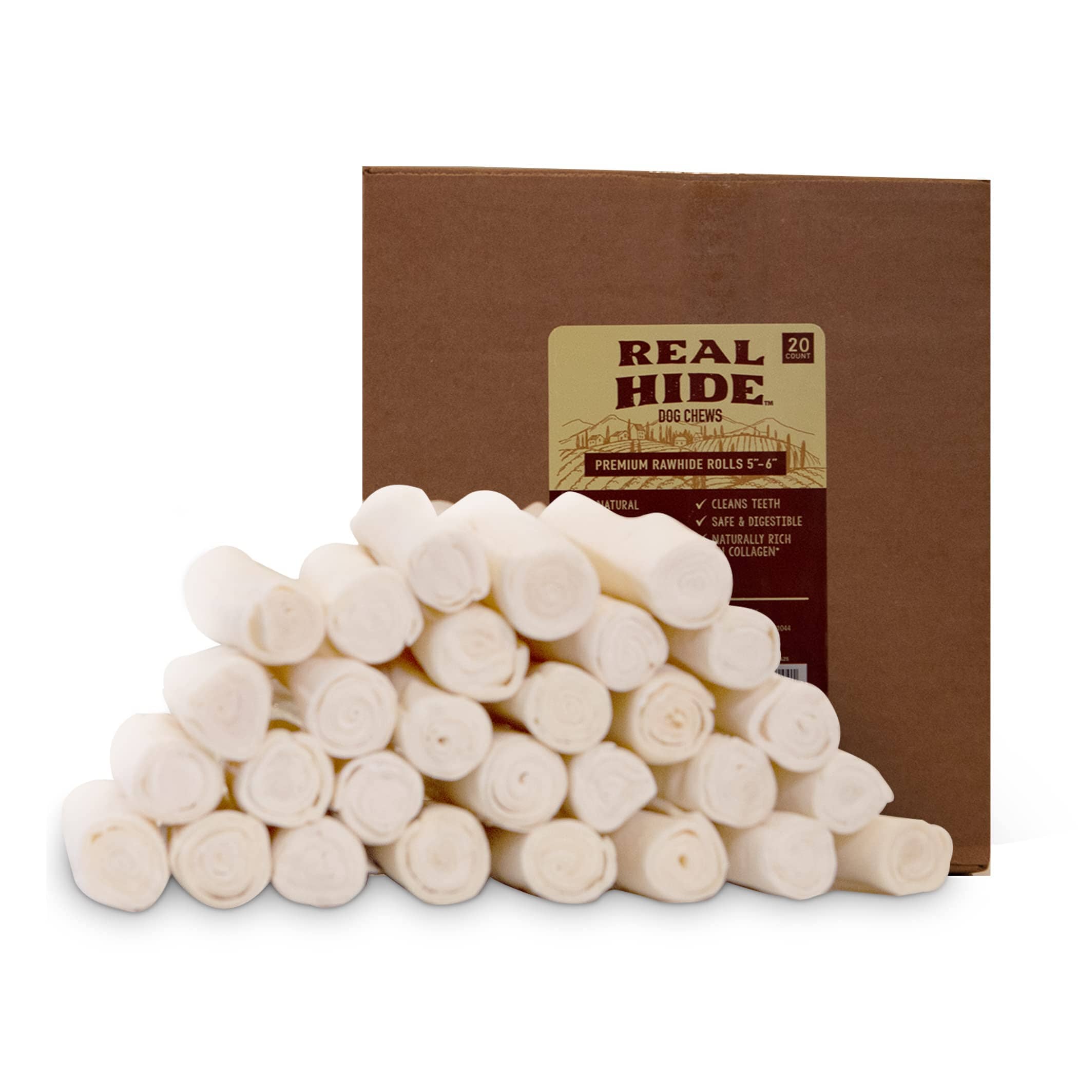 Rawhide Express Value Pack Beefhide Natural Dog Chew Rolls - Assorted Flavors - 9-10" Inches - 4 Lbs - 12 Pack