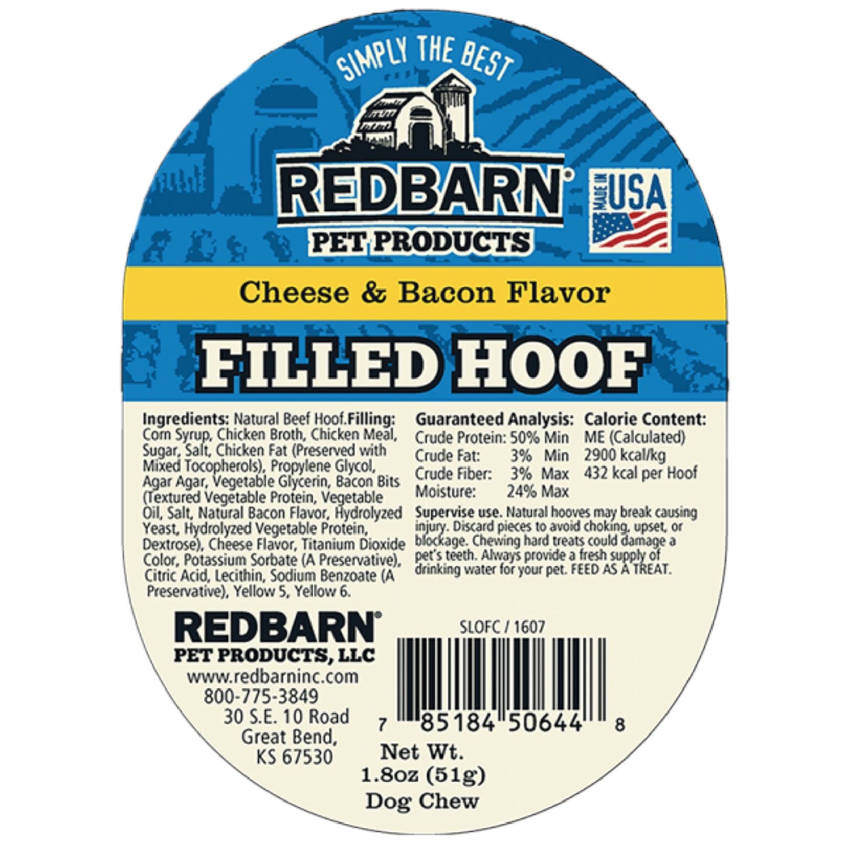 Red Barn Filled Hooves Cheese Bacon Natural Dog Chews - 25 Count