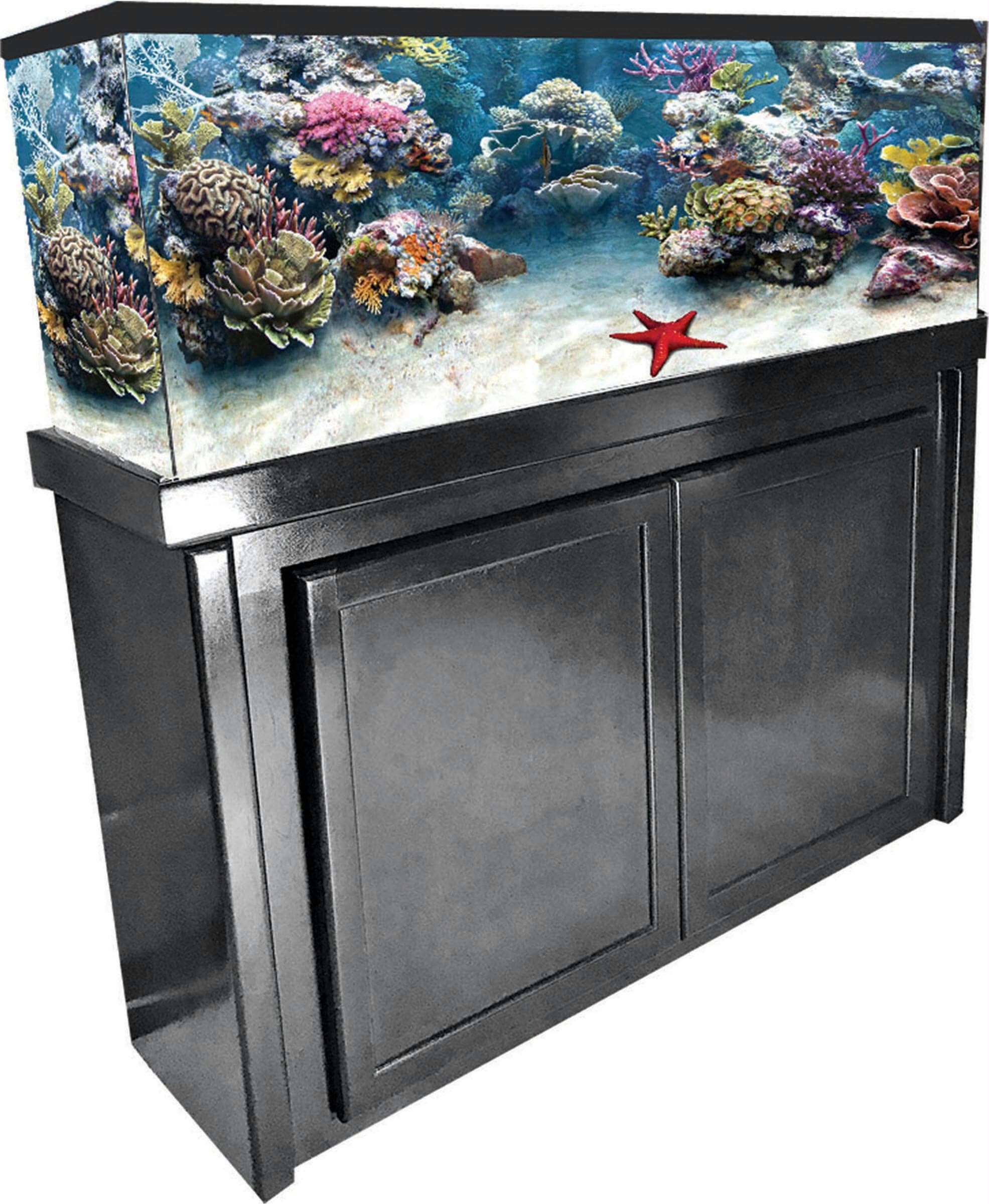 R&J Enterprises Birch Series Cabinet Aquarium Stand - Black - L:48" X W:24" X H:30" Inches