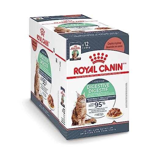 Royal Canin Feline Care Nutrition Digest Sensitive Chunks in Gravy Wet Cat Food Pouch - 3 Oz - Case of 12