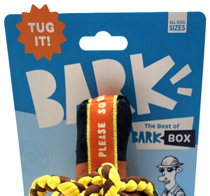 Bark Box Barkbeards Run Squeaky Bottle Rope and Plush Dog Toy - Brown